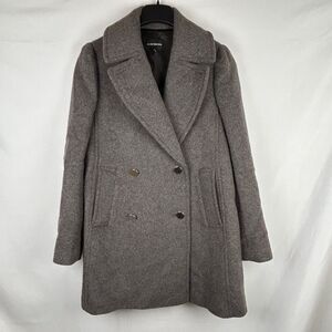 Club Monaco dusty brown long wool peacoat size M